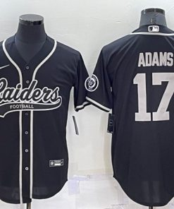 Men's Las Vegas Raiders #17 Davante Adams Black Cool Base Stitched Baseball Jersey