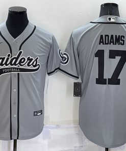 Men's Las Vegas Raiders #17 Davante Adams  Gray Cool Base Stitched Baseball Jersey
