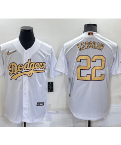 Men's Los Angeles Dodgers #22 Clayton Kershaw White 2022 All-Star Cool Base Stitched Baseball Jersey