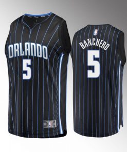 Men's Orlando Magic #5 Paolo Banchero Black 2022 Draft Basketball Stitched Jersey