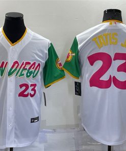 Men's San Diego Padres #23 Fernando Tatis Jr. White 2022 City Connect Cool Base Stitched Jersey