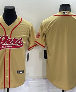 Men's San Francisco 49ers Blank Gold Cool Base Stitched Baseball Jersey