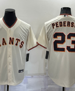 Men's San Francisco Giants #23 Joc Pederson Cream Cool Base Stitched Jersey