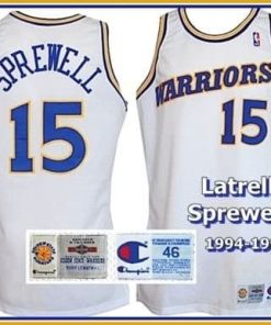 NBA Golden State Warriors Latrell Sprewell White Jerseys