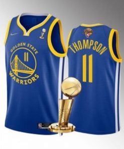 NBA Warriors 11 Klay Thompson Royal 2022 Finals Champions Nike Men Jersey