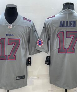 Men's Buffalo Bills #17 Josh Allen Gray Atmosphere Fashion Stitched Jersey