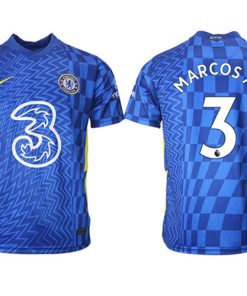 Men's Chelsea #3 Marcos Alonso Blue Home Soccer Jersey