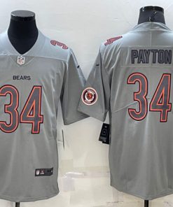 Men's Chicago Bears #34 Walter Payton Gray Atmosphere Fashion Stitched Jersey
