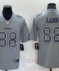 Men's Dallas Cowboys #88 CeeDee Lamb Grey Atmosphere Fashion Stitched Jersey