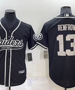 Men's Las Vegas Raiders #13 Hunter Renfrow Black Cool Base Stitched Baseball Jersey