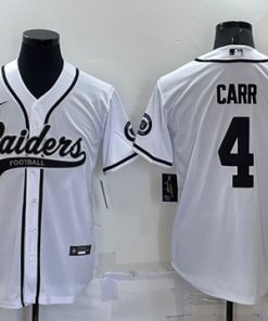 Men's Las Vegas Raiders #4 Derek Carr White Cool Base Stitched Baseball Jersey