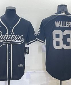Men's Las Vegas Raiders #83 Darren Waller Black Cool Base Stitched Baseball Jersey