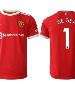 Men's Manchester United #1 David De Gea Red Home Soccer Jersey