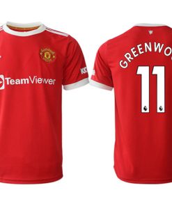Men's Manchester United #11 Mason Greenwood Red Home Soccer Jersey