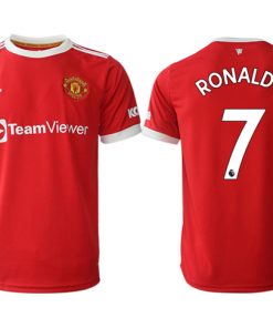Men's Manchester United #7 Cristiano Ronaldo Red Home Soccer Jersey