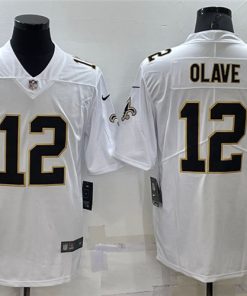 Men's New Orleans Saints #12 Chris Olave White Vapor Limited Stitched Jersey