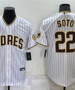 Men's San Diego Padres #22 Juan Soto White Cool Base Stitched Baseball Jersey