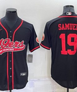 Men's San Francisco 49ers #19 Deebo Samuel Black Cool Base Stitched Baseball Jersey