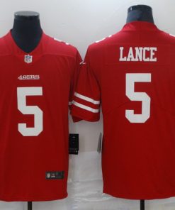 Men’s San Francisco 49ers #5 Trey Lance Red Vapor Untouchable Limited Stitched NFL Jersey
