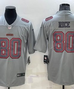 Men's San Francisco 49ers #80 Jerry Rice Gray Atmosphere Fashion Stitched Game Jersey