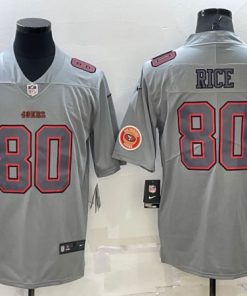 Men's San Francisco 49ers #80 Jerry Rice Gray Atmosphere Fashion Stitched Game Jersey with patch