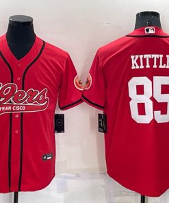 Men's San Francisco 49ers #85 George Kittle Red Cool Base Stitched Baseball Jersey