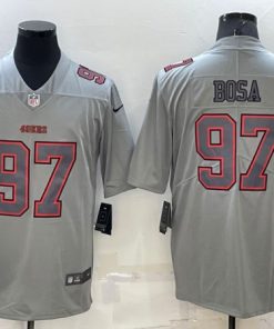 Men's San Francisco 49ers #97 Nick Bosa Gray Atmosphere Fashion Stitched Game Jersey