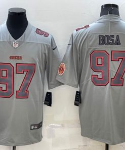 Men's San Francisco 49ers #97 Nick Bosa Gray Atmosphere Fashion Stitched Game Jersey withe patch