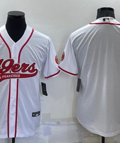 Men's San Francisco 49ers Blank White Cool Base Stitched Baseball Jersey
