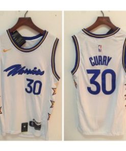 NBA Warriors 30 Stephen Curry White Nike Men Jersey