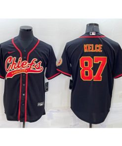 Nike Chiefs 87 Travis Kelce Black Vapor Baseball Limited Men Jersey