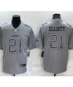 Nike Cowboys 21 Ezekiel Elliott 2022 New Grey Vapor Limited Men Jersey