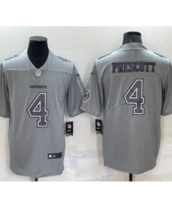 Nike Cowboys 4 Dak Prescott 2022 New Grey Vapor Limited Men Jersey