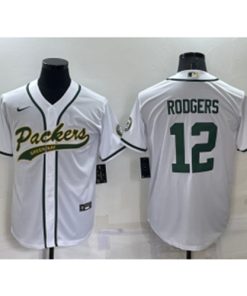 Nike Packers 12 Aaron Rodgers White Vapor Baseball Limited Men Jersey