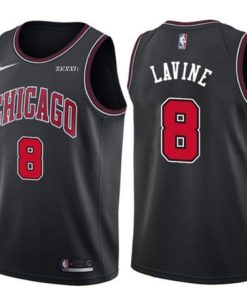 Men's Chicago Bulls #8 Zach LaVine Black Stitched Basketball Jersey