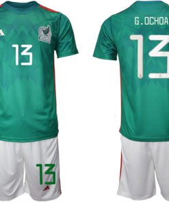Men's Mexico #13 G.Ochoa Green Home Soccer Jersey Suit
