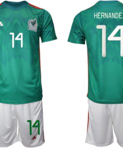 Men's Mexico #14 Javier Hernández Green Home Soccer Jersey Suit