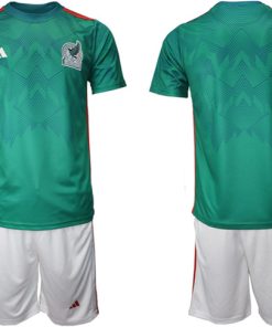 Men's Mexico Blank Green Home Soccer Jersey Suit