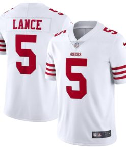 Men's San Francisco 49ers #5 Trey Lance 2022 New White Vapor Untouchable Stitched Jersey