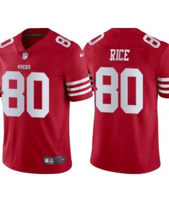 Men's San Francisco 49ers #80 Jerry Rice 2022 New Red Vapor Untouchable Stitched Jersey