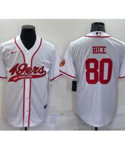 Nike 49ers 80 Rice White Vapor Baseball Limited Men Jersey