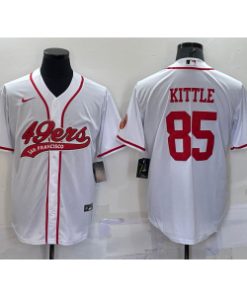 Nike 49ers 85 George Kittle White Vapor Baseball Limited Men Jersey