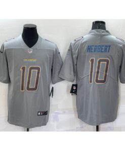 Nike Chargers 10 Justin Herbert Gray Atmosphere Fashion Vapor Limited Men Jersey