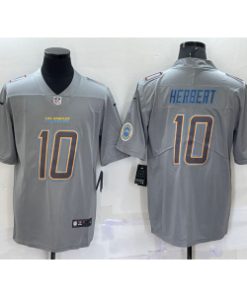 Nike Chargers 10 Justin Herbert Grey Atmosphere Fashion Vapor Limited Men Jersey