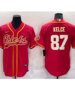 Nike Chiefs 87 Travis Kelce Red Vapor Baseball Limited Men Jersey