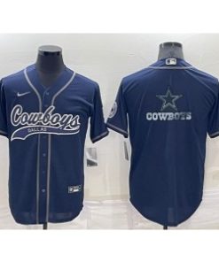 Nike Cowboys Blank Blue Vapor Baseball Logo Limited Men Jersey