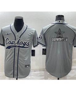 Nike Cowboys Blank Grey Vapor Baseball Logo Limited Men Jersey