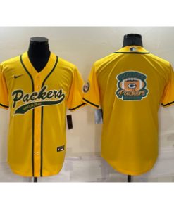 Nike Packers Blank Yellow Vapor Baseball Logo Limited Men Jersey