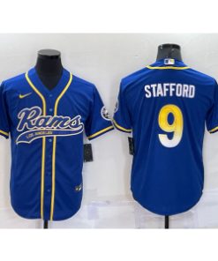 Nike Rams 9 Matthew Stafford Blue Vapor Baseball Limited Men Jersey