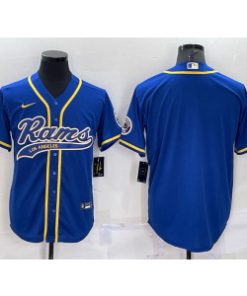 Nike Rams Blank Blue Vapor Baseball Logo Limited Men Jersey